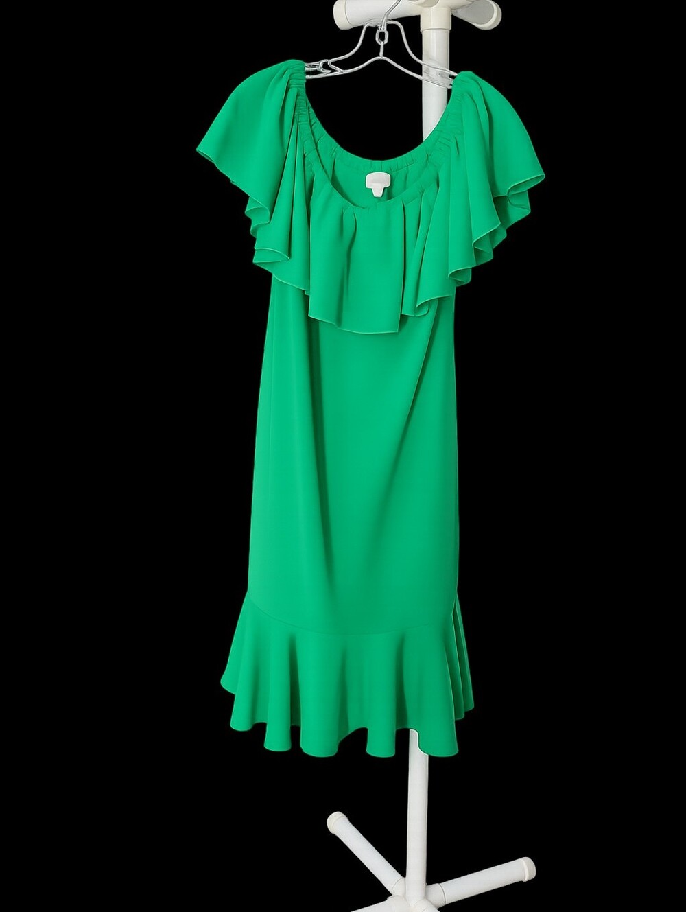 LuLaRoe Emerald Green Ruffle Dress
